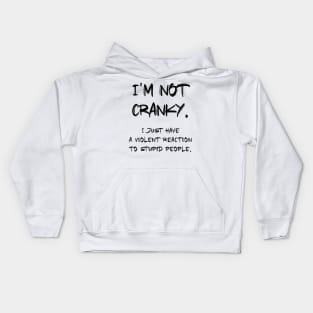 I am not CRANKY Sarcastic Quote Kids Hoodie